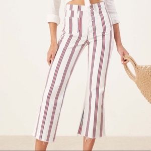 Reformation McGraw Crop Striped Jeans SZ 27 EUC